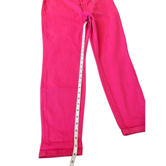 NWT JUDY BLUE Fuschia Neon Pink Daphne High Rise Slim Ankle Jeans Women's 15/32 - Picture 8 of 11